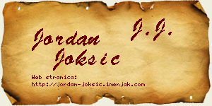 Jordan Joksić vizit kartica